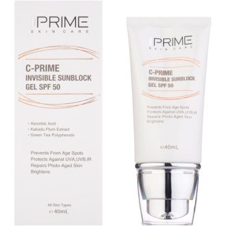 ژل ضد آفتاب بی رنگ پریم SPF 50 مدل C-Prime مناسب برای انواع پوست حجم 40 میلی لیتر